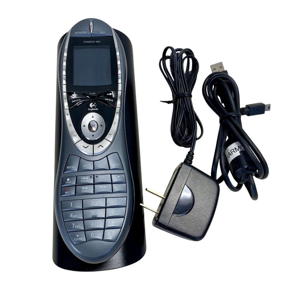 Logitech Harmony 880 Universal Remote W/ Charging Dock & Power Adapter